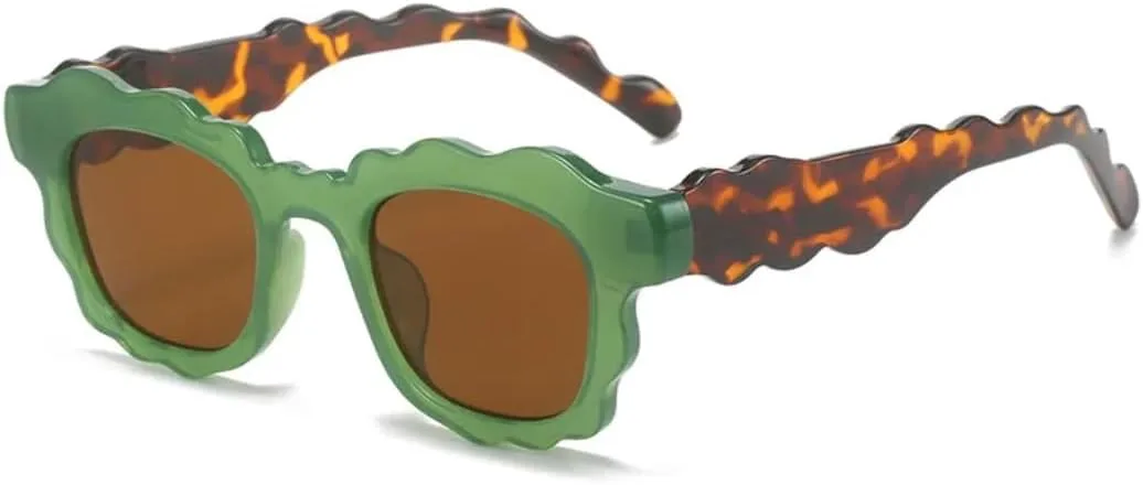 

Солнцезащитные очки для мужчин и женщин - защита UV400 - панк, круглая оправа, цветные линзы, для занятий спортом на открытом воздухе и вождения DSVIGF, Green