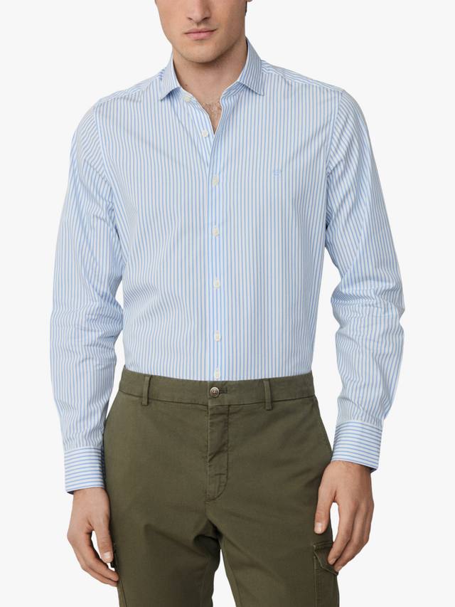 

Хлопковая рубашка в бенгальскую полоску с воротником Kent Hackett London, Sky Blue