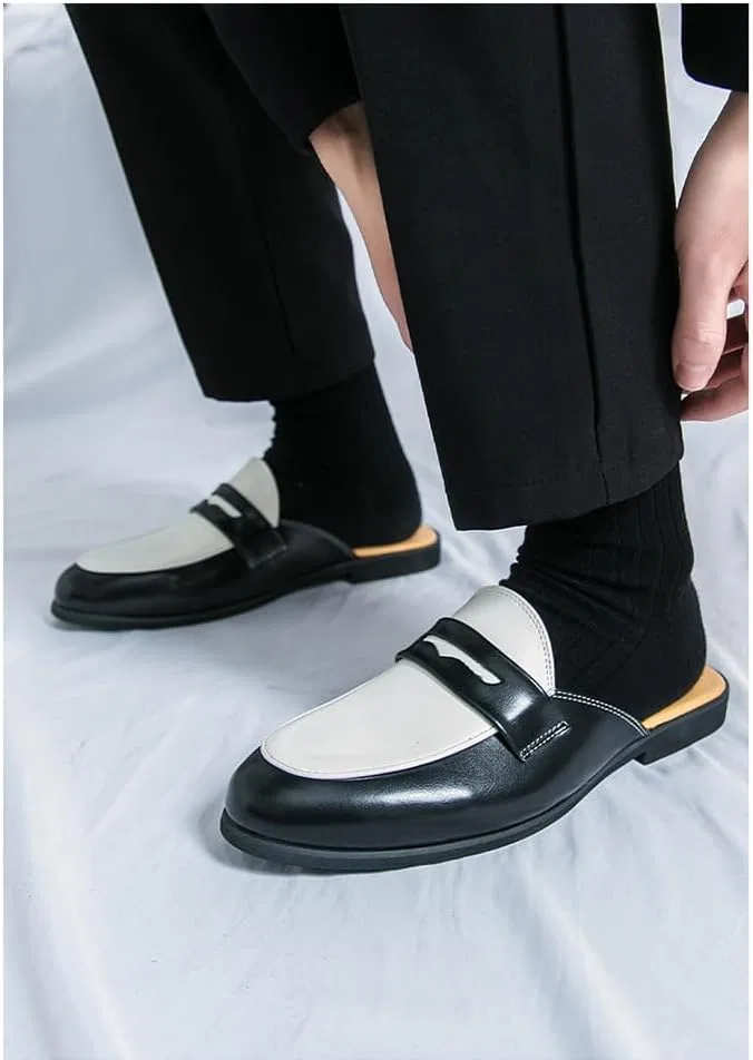 Мужские мюли без задника, синтетическая кожа, Loafers & Slip-Ons, Black HoaloX — фото 2