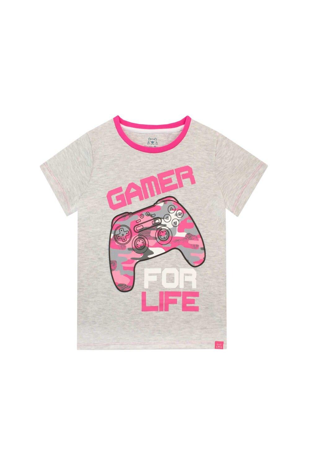 Короткая пижама Gamer Gaming с камуфляжным принтом Harry Bear, розовый — фото 2