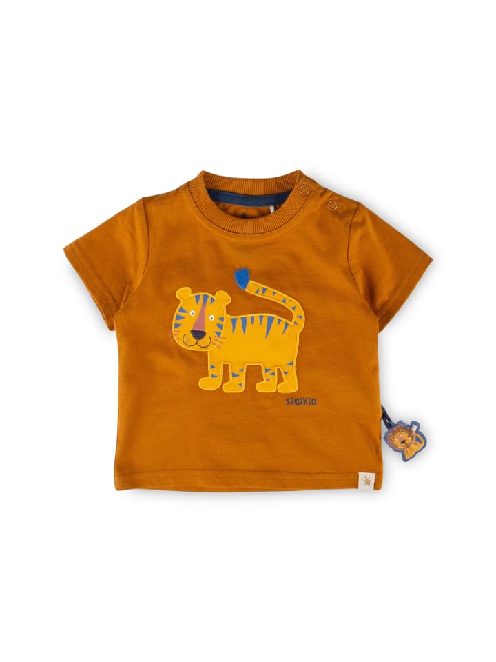 

Sigikid Футболка с изображением тигра и льва, охристо-желтого цвета, Желтый, Sigikid Футболка с изображением тигра и льва, охристо-желтого цвета