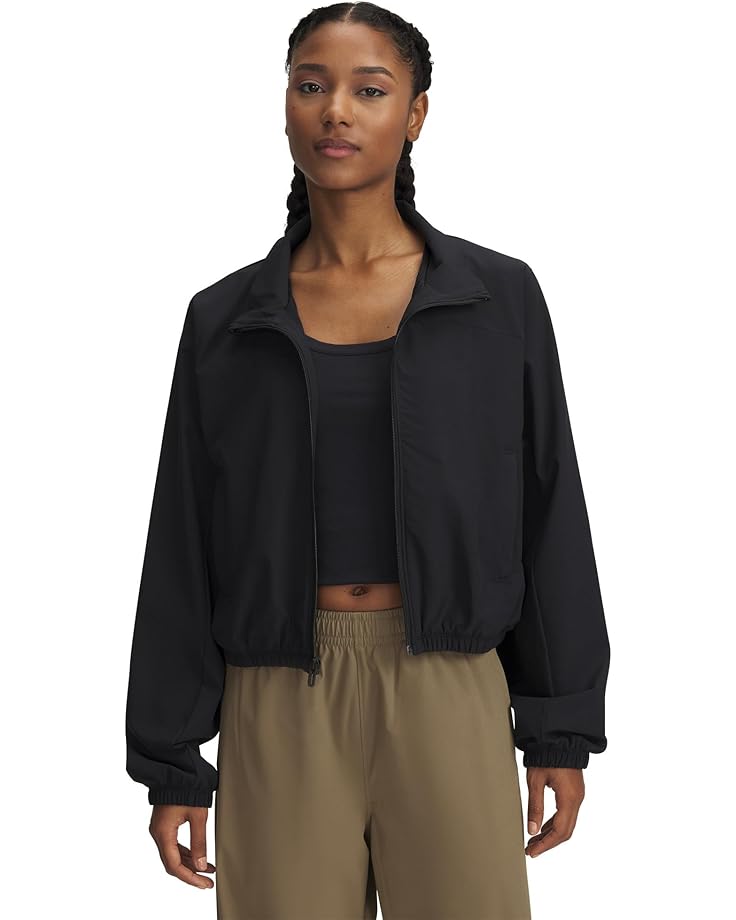 

Куртка Under Armour Rival Woven Crop Jacket, черный/белый