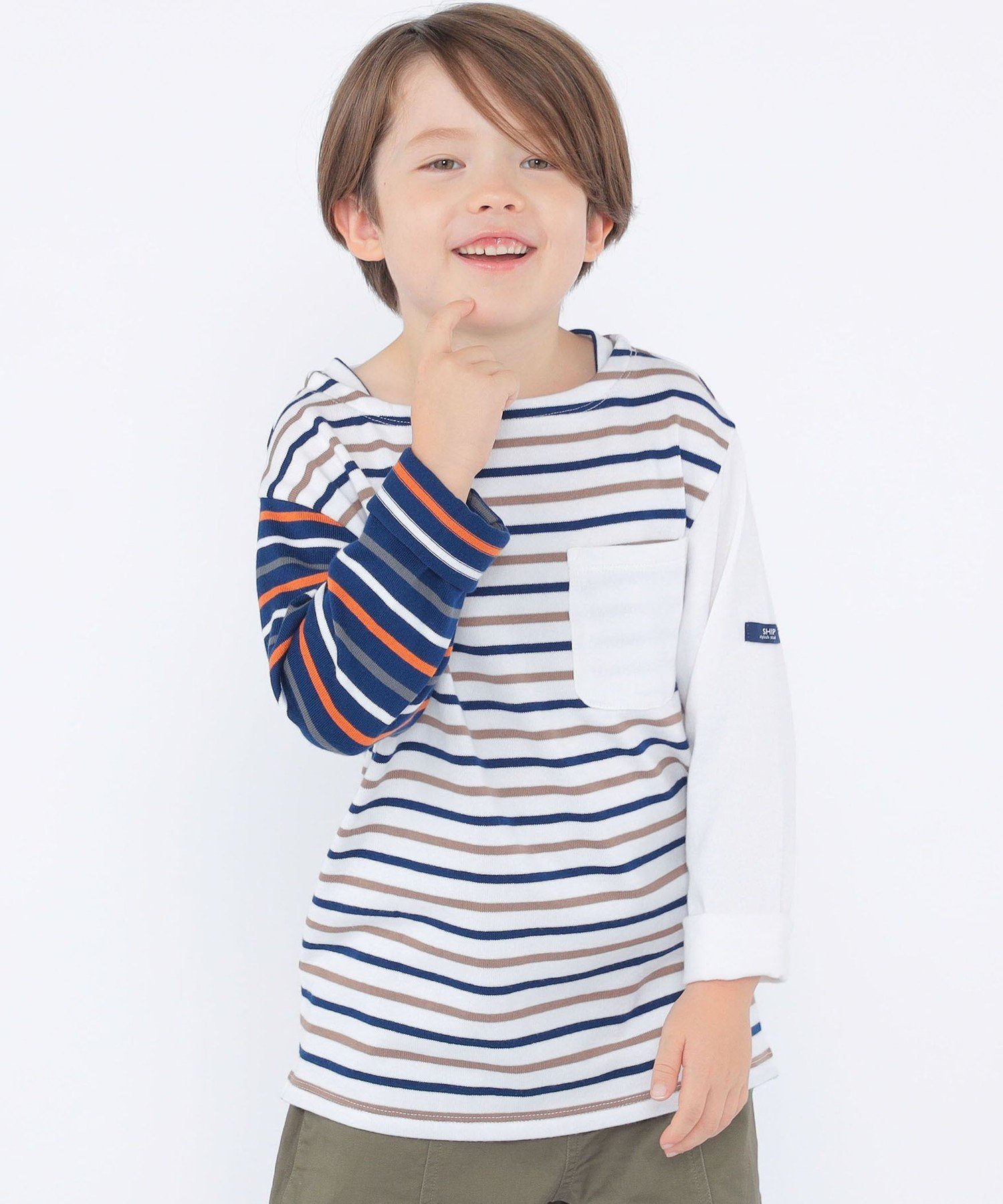Детская футболка с длинным рукавом "Crazy Border": 100-130 см SHIPS KIDS, Off white — фото 3