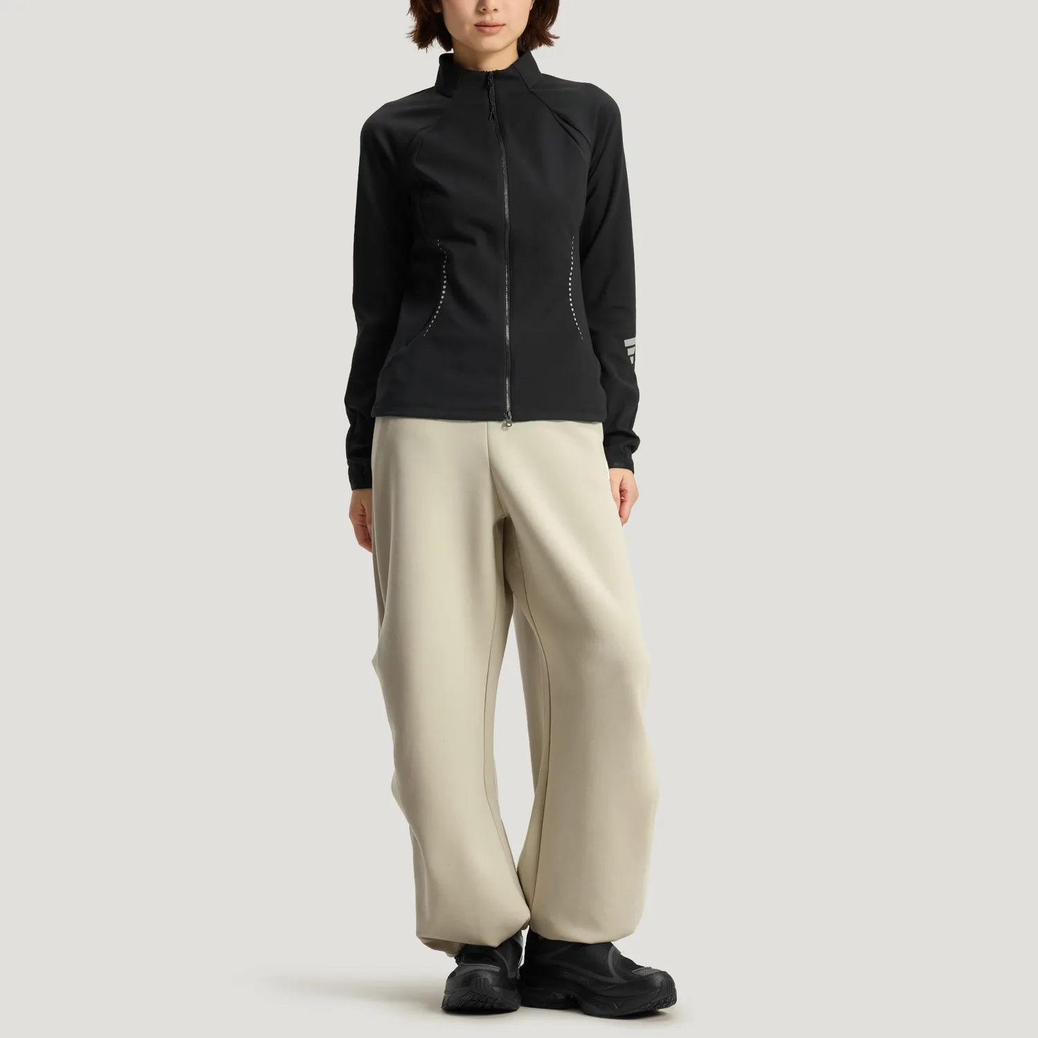 Штаны спортивные FOS FW25 Future Style вязаные женские Adidas, Light Sesame Gray — фото 4