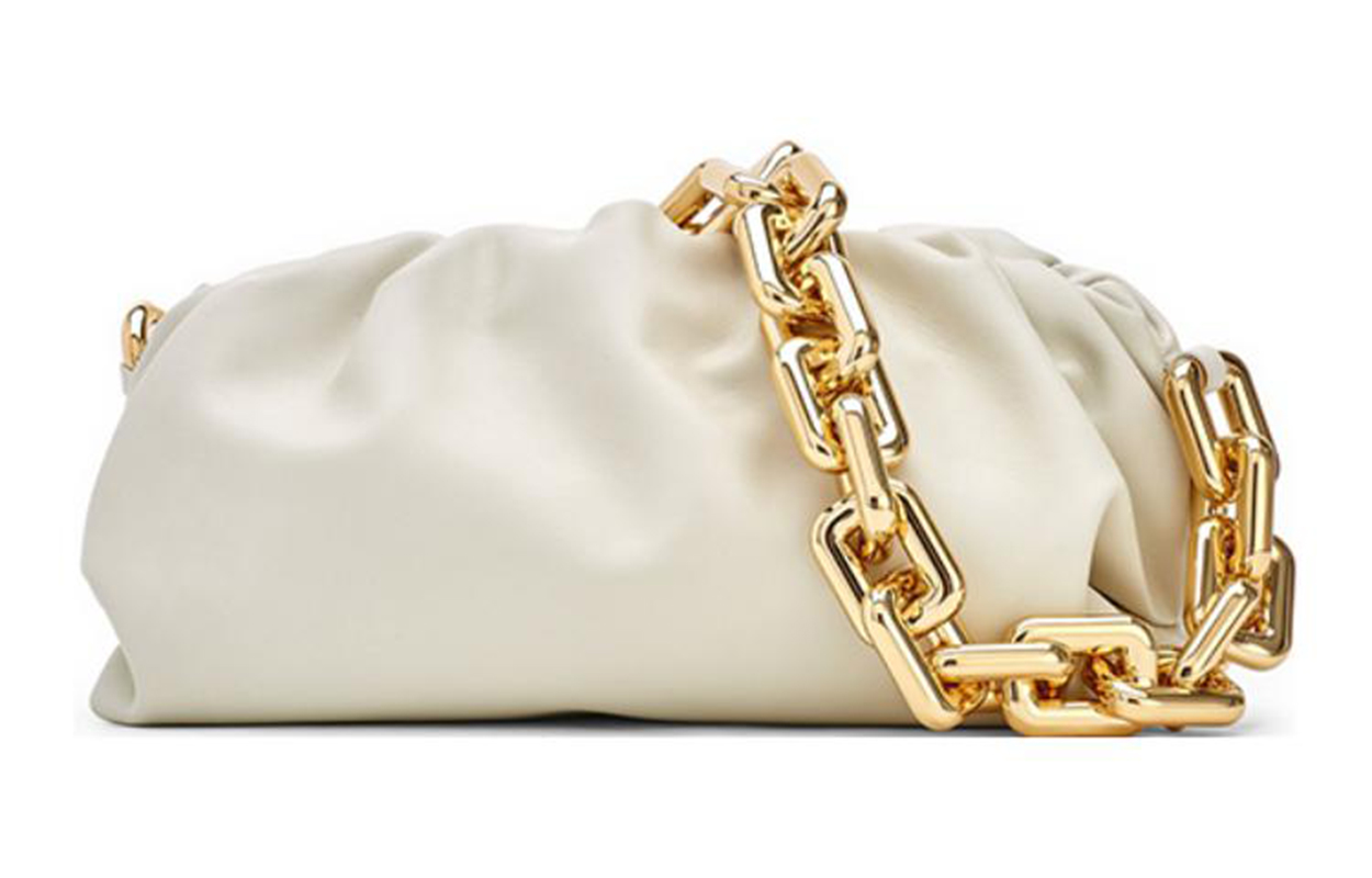 Bottega Veneta Клатч на одно плечо из телячьей кожи женский белый — фото 2