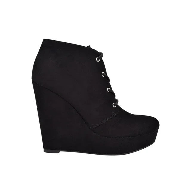 Женские черные ботильоны на танкетке GBG Los Angeles Aheela Boots JOBB2072
