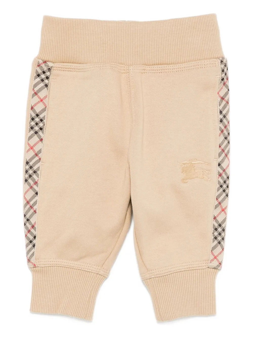 

Спортивные брюки с клетчатыми вставками BURBERRY KIDS, нейтральный