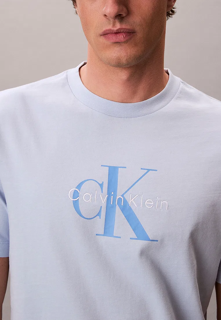Футболка с монограммой, Calvin Klein Jeans, синий — фото 3