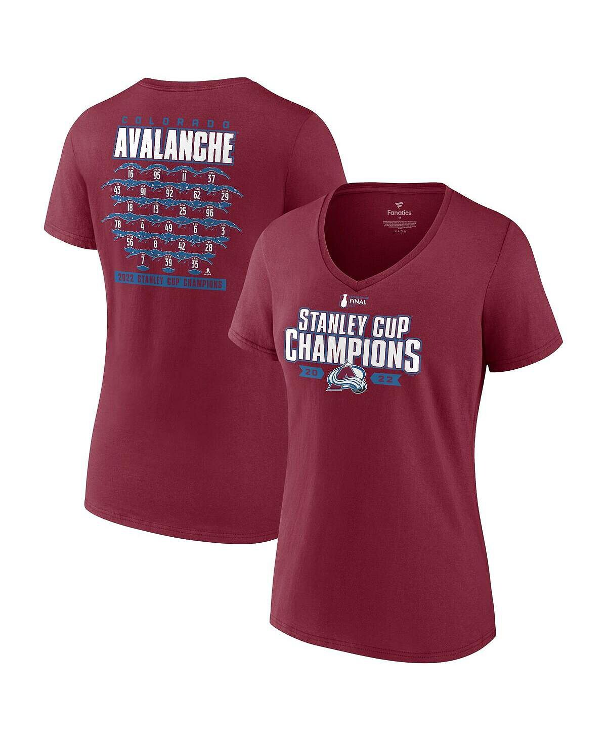 

Женская фирменная бордовая футболка с v-образным вырезом Colorado Avalanche Чемпионов Кубка Стэнли 2022 Fanatics, Красный, Женская фирменная бордовая футболка с v-образным вырезом Colorado Avalanche Чемпионов Кубка Стэнли 2022 Fanatics