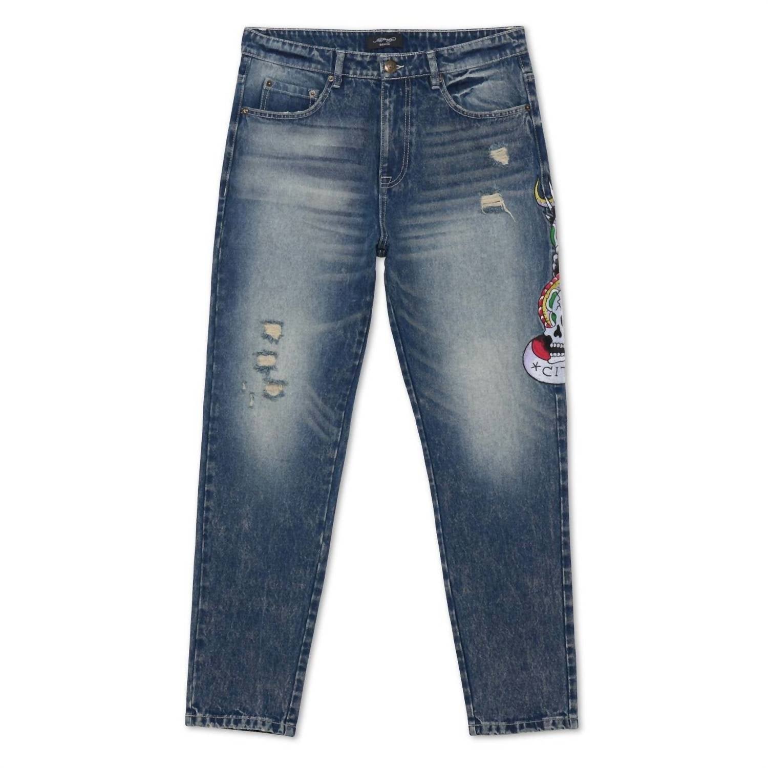 

Мужские джинсы NYC Eagle Skull Slim Taper в цвете Medium Vintage Ed Hardy, Medium Vintage