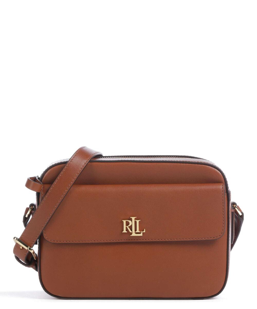 

Сумка через плечо Monogram из мелкозернистой яловой кожи. Lauren Ralph Lauren, коричневый