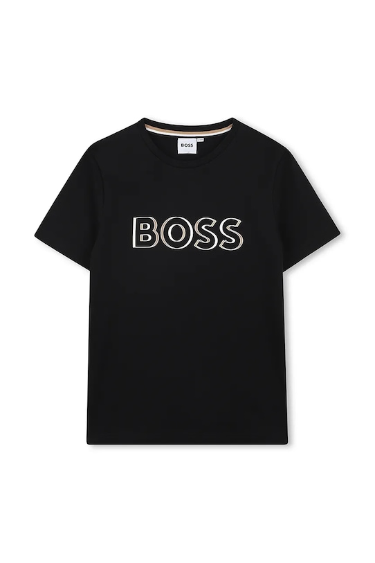 

Детская хлопковая футболка Boss, черный
