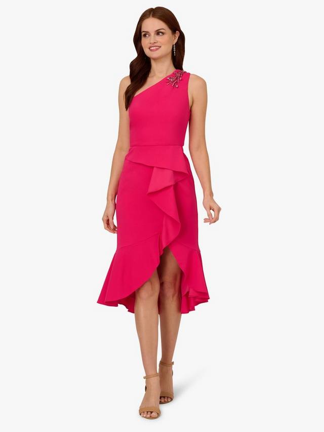 

Асимметричное платье миди из крепа papell studio Adrianna Papell, цвет Geranium