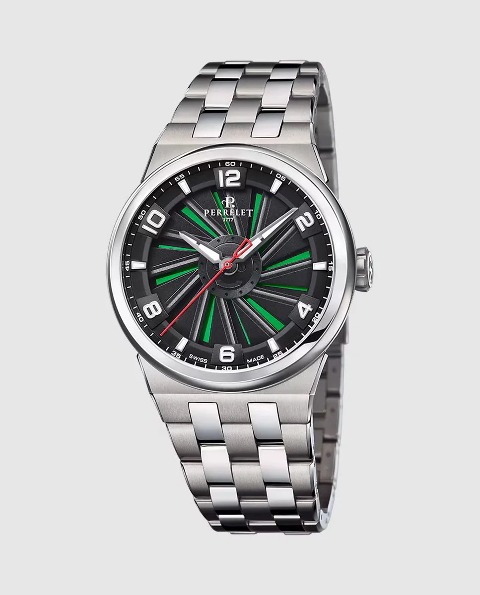 

Мужские часы A4066/3 Turbine из титана, серебра и стали Perrelet, серебряный