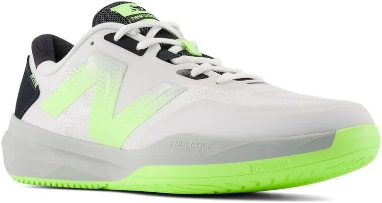 Мужские теннисные кроссовки New Balance FuelCell 796 V4, White Bleached Lime Green Black — фото 4