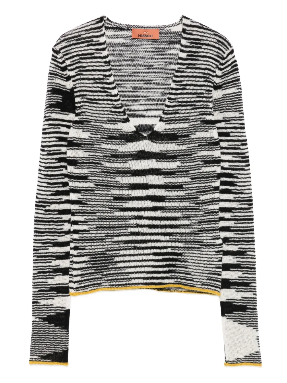 

Полосатый свитер с V-образным вырезом Missoni, черный