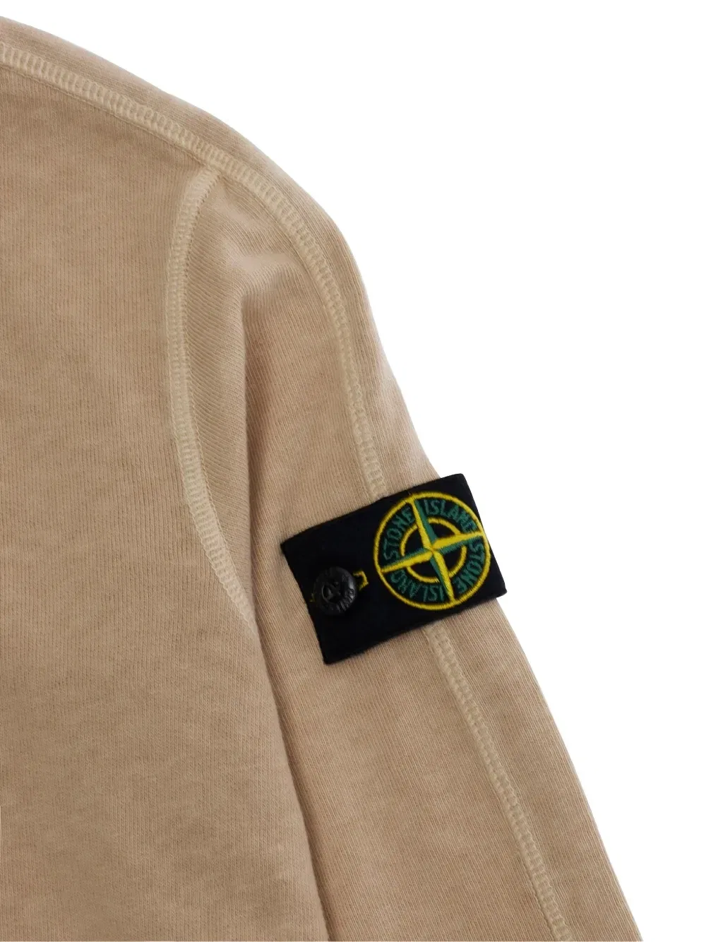 Толстовка с круглым вырезом и нашивкой Stone Island Junior, бежевый — фото 3