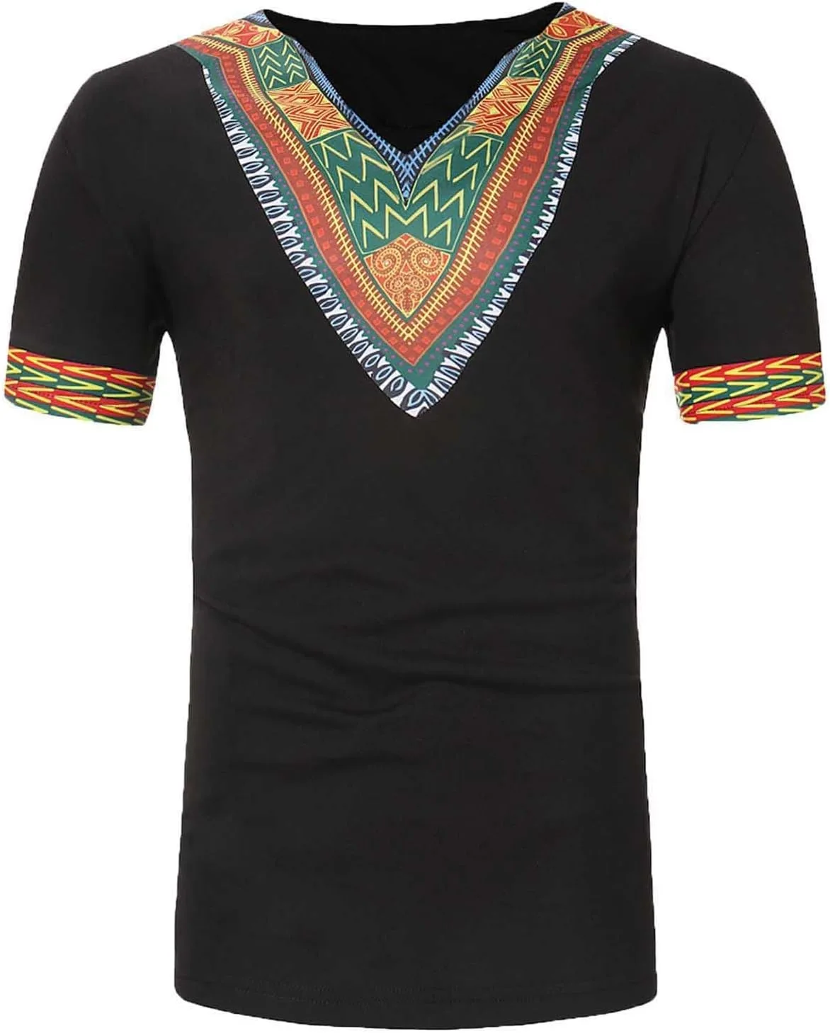 

Мужская рубашка с африканским принтом V-образный вырез короткий рукав Zeiyignr