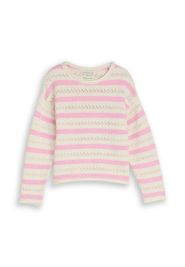 Укороченный джемпер со штрайфенмустером Tom Tailor, Light Rose Stripe