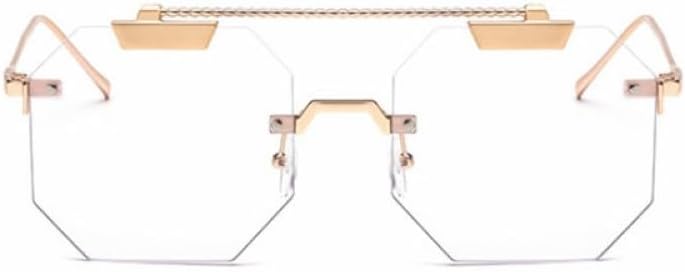 

Солнцезащитные очки без оправы для женщин 2027 года, квадратные очки для мужчин, модные солнцезащитные очки с защитой от УФ-излучения UV400, винтажные очки MTZJH, Gold Clear