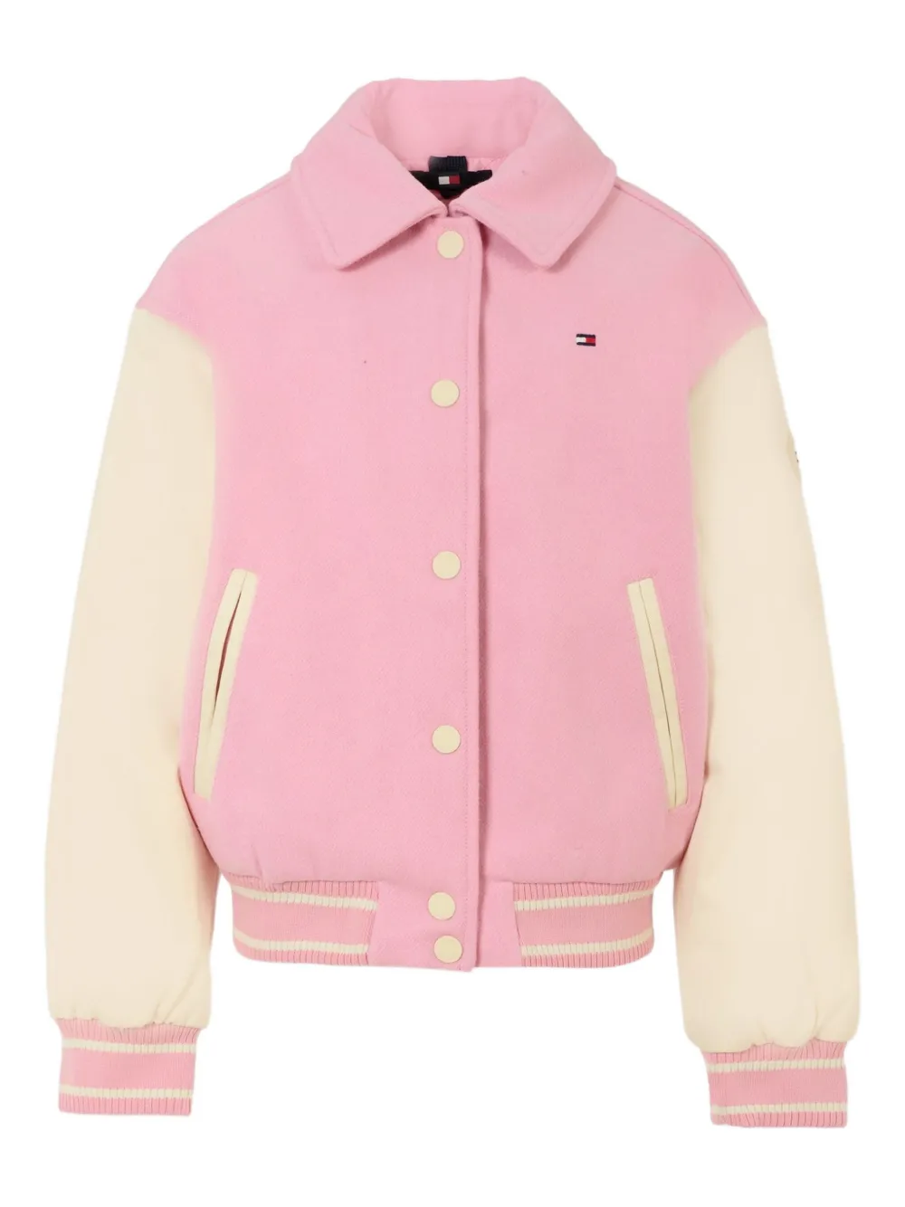 

Бомбер с контрастными рукавами Tommy Hilfiger Junior, розовый