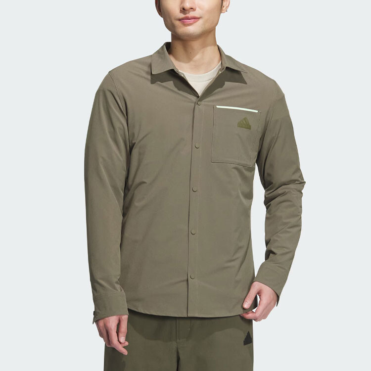 Мужская рубашка ASU Olive Strata Adidas, оливковый — фото 2