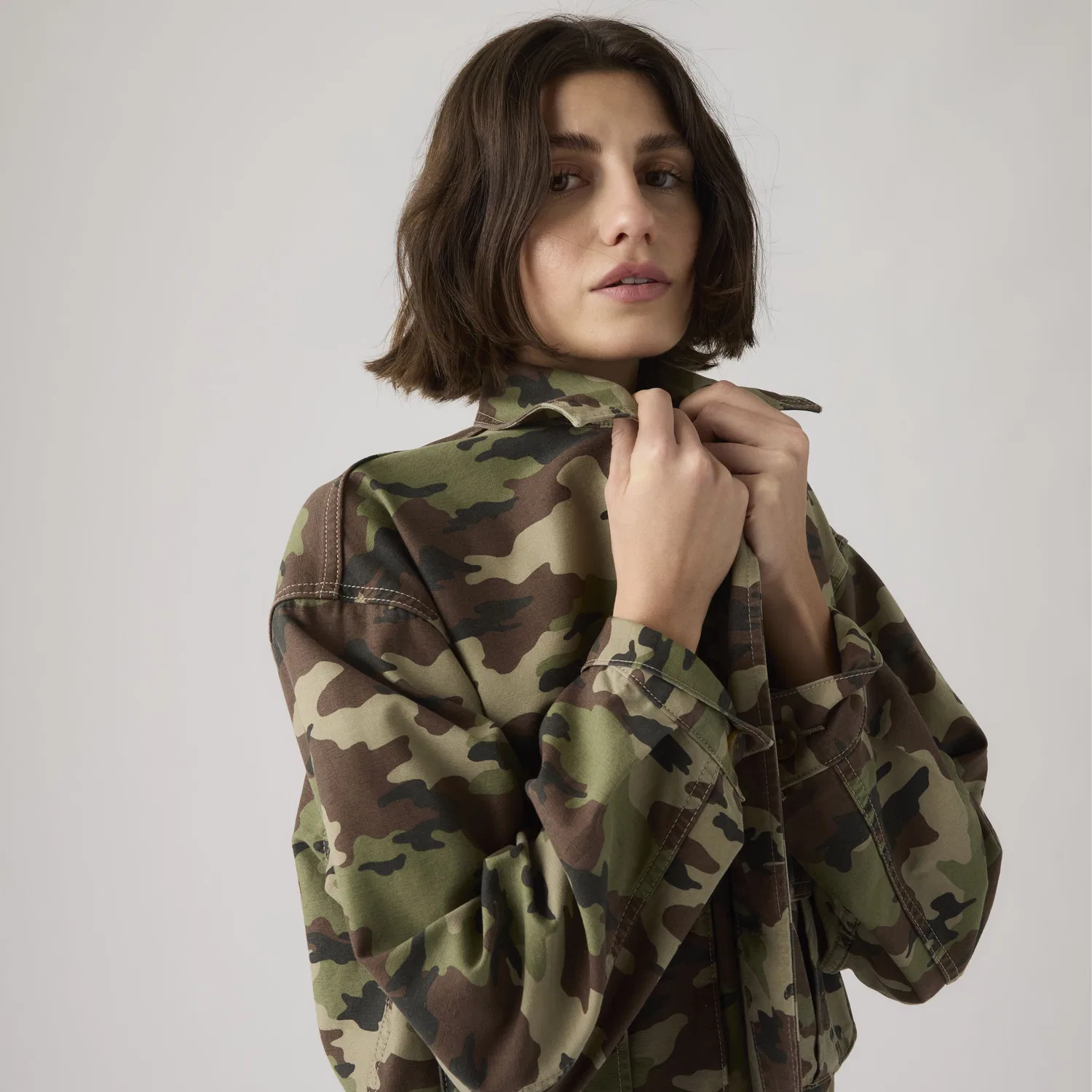 Укороченная куртка Marlowe Cropped Utility Heritage Jacket Levi's, Green — фото 2