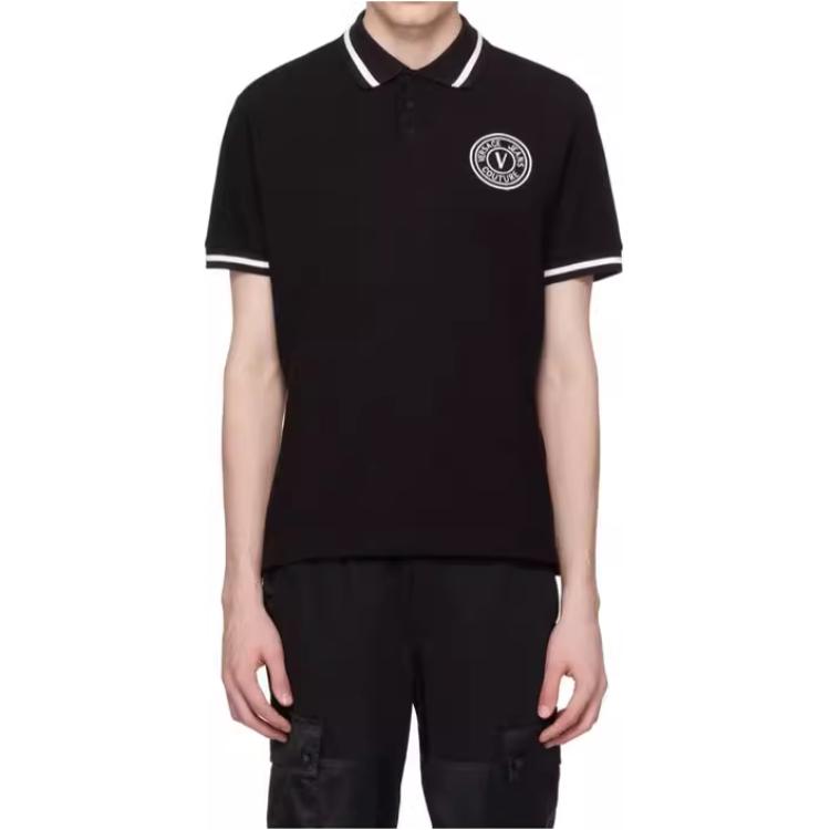 

V Emblem пике поло VERSACE JEANS COUTURE, черный