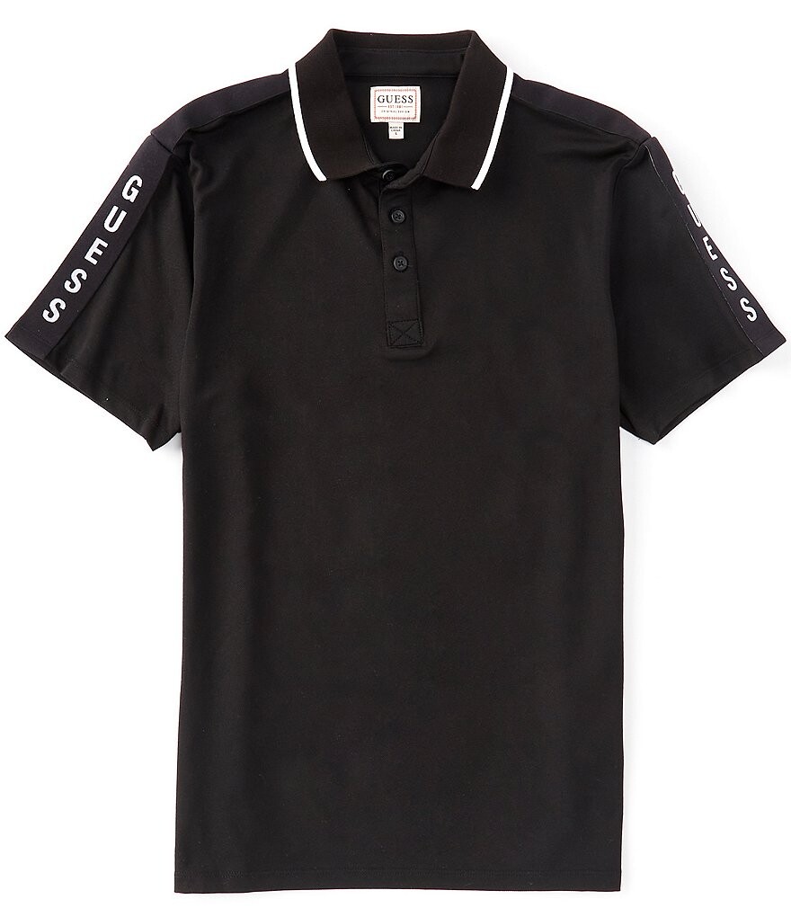 

Guess Поло из пике с короткими рукавами Guess Tape, черный