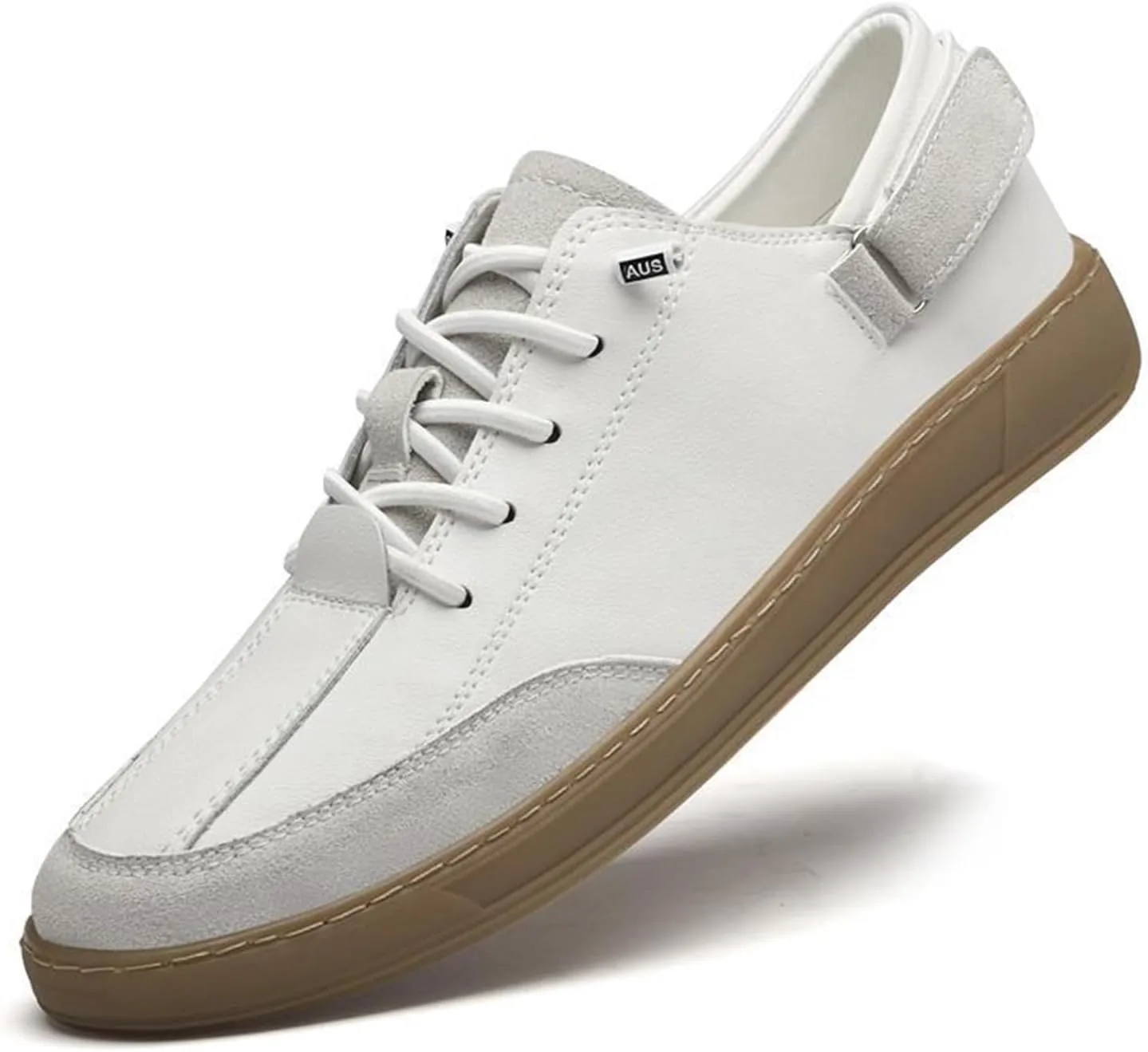 

Мужские кожаные кроссовки с эластичной шнуровкой, низкие, стильные, с контрастной расцветкой, на плоской подошве, с застежкой-липучкой, для повседневной носки, прогулок, катания на скейтборде, для вождения и работы в офисе XOEKD, белый