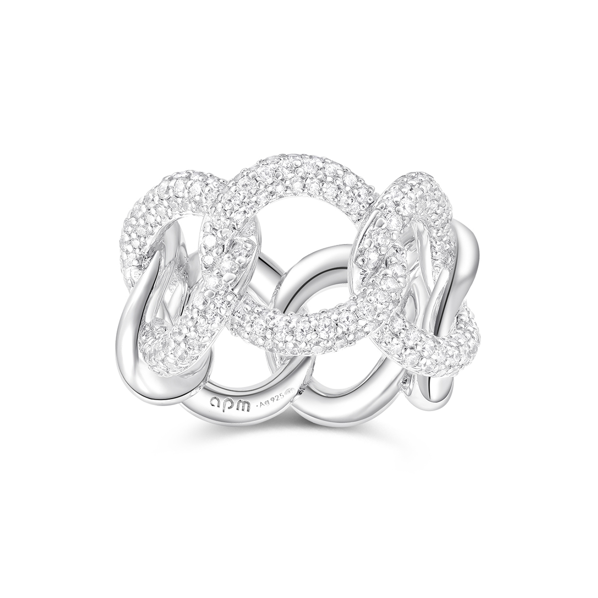 

Apm Monaco Кольцо из стерлингового серебра 925 пробы Unisex Silver White