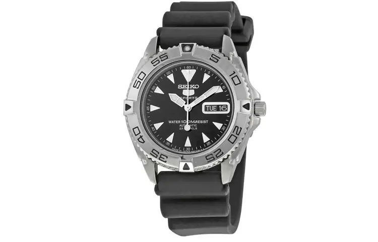 

SEIKO Часы Automatic Mechanical Movement Rubber Strap Watch Men's Watch Black Dial, Black Dial