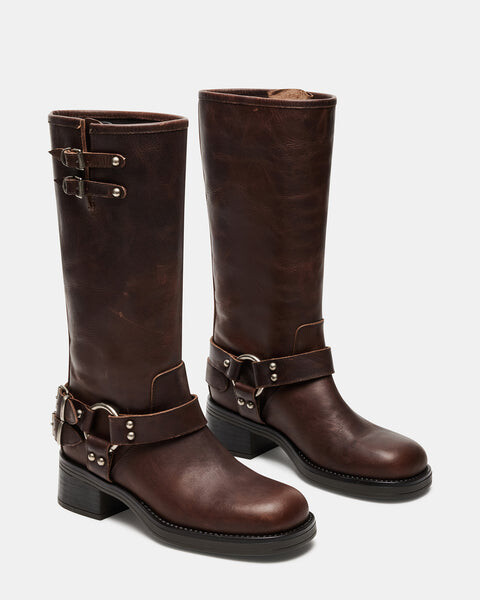 Сапоги женские Steve Madden с пряжками, коричневый — фото 3