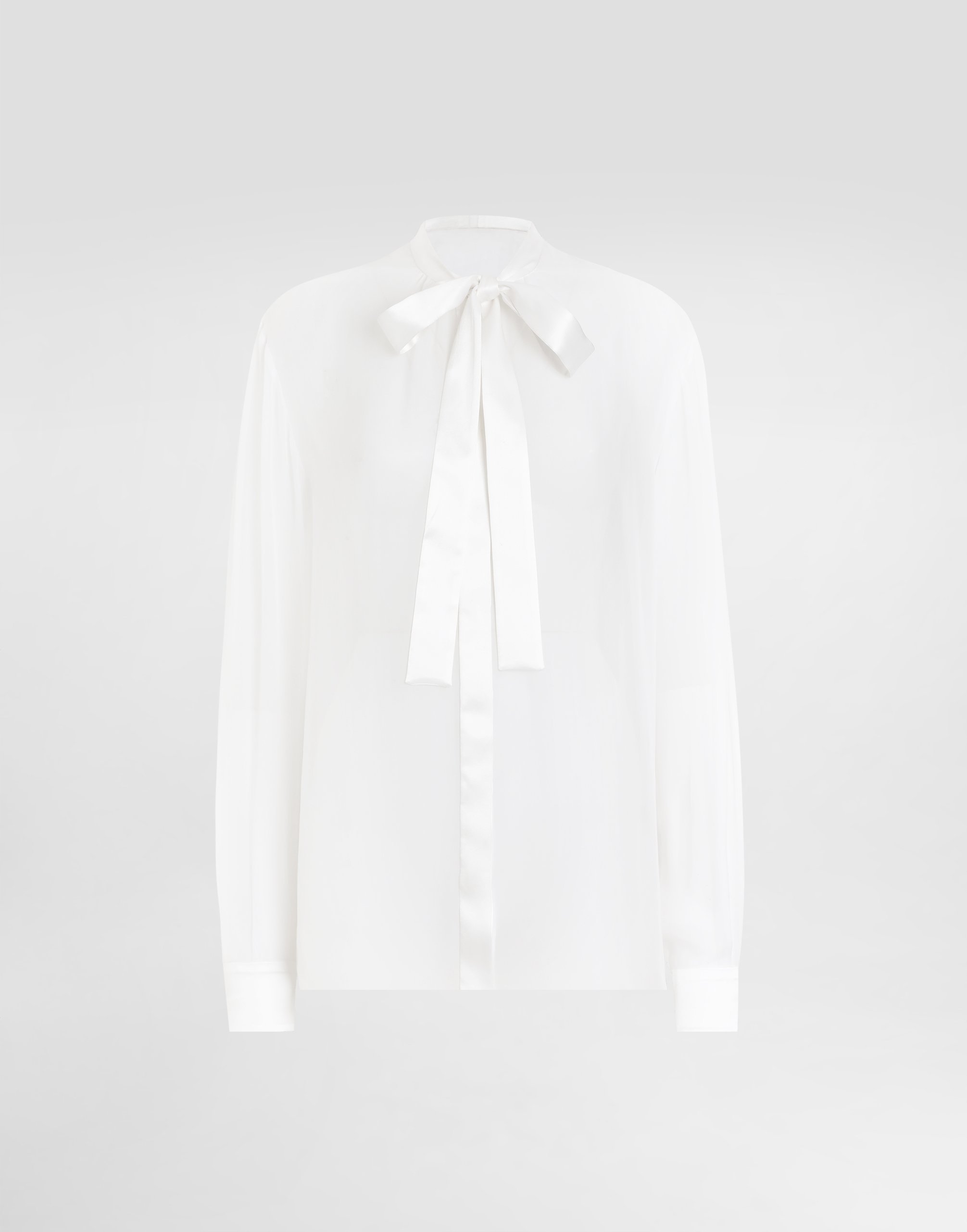 

Шифоновая блузка с бантовой горловиной Dolce & Gabbana, белый