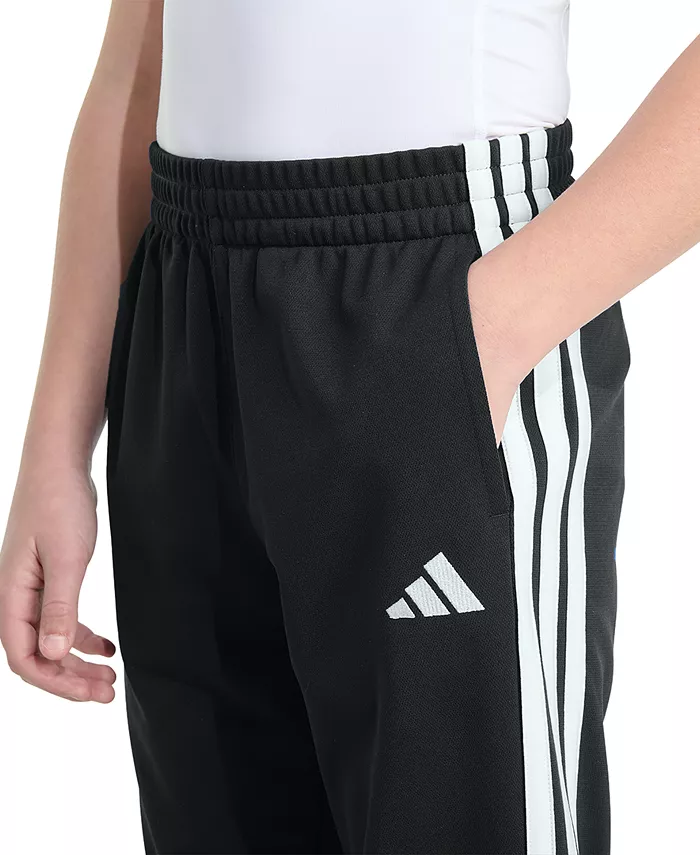 Брюки с эластичным поясом и зауженные для старших мальчиков Adidas, черный — фото 3