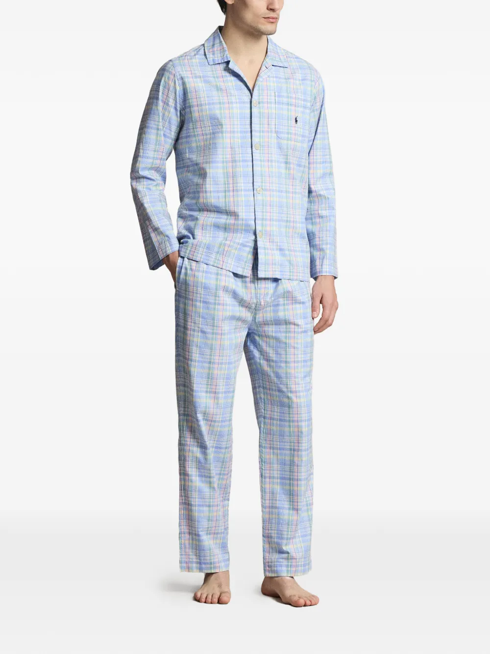 Пижама в клетку Polo Ralph Lauren, синий — фото 2