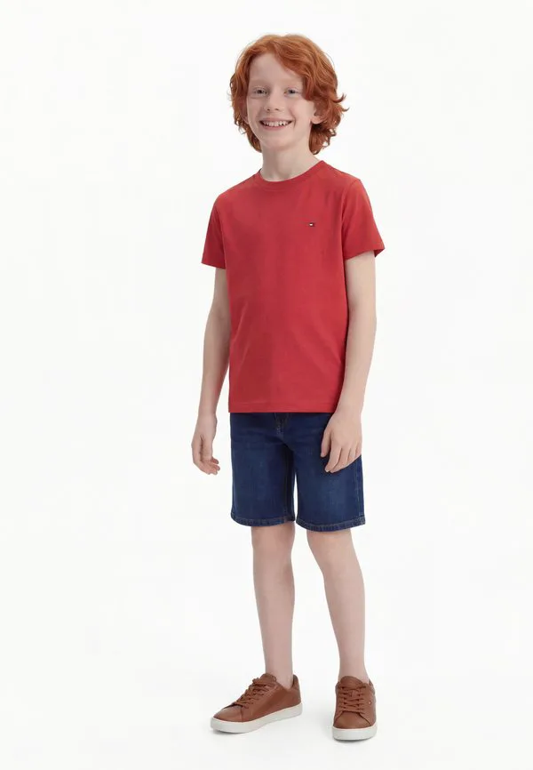 Базовая футболка с круглым вырезом из трикотажа Tommy Hilfiger, Terracotta Red