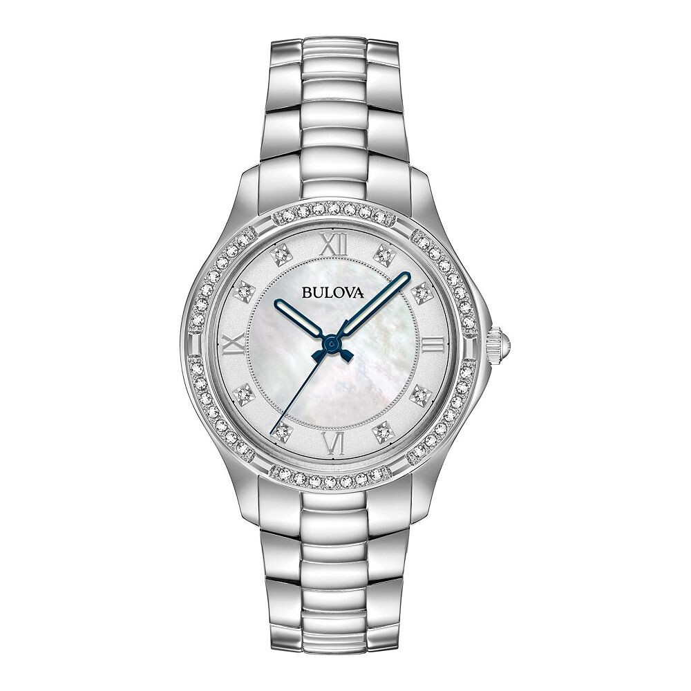 

Женские часы Bulova с перламутром и кристаллами — 96L265, цвет Silver