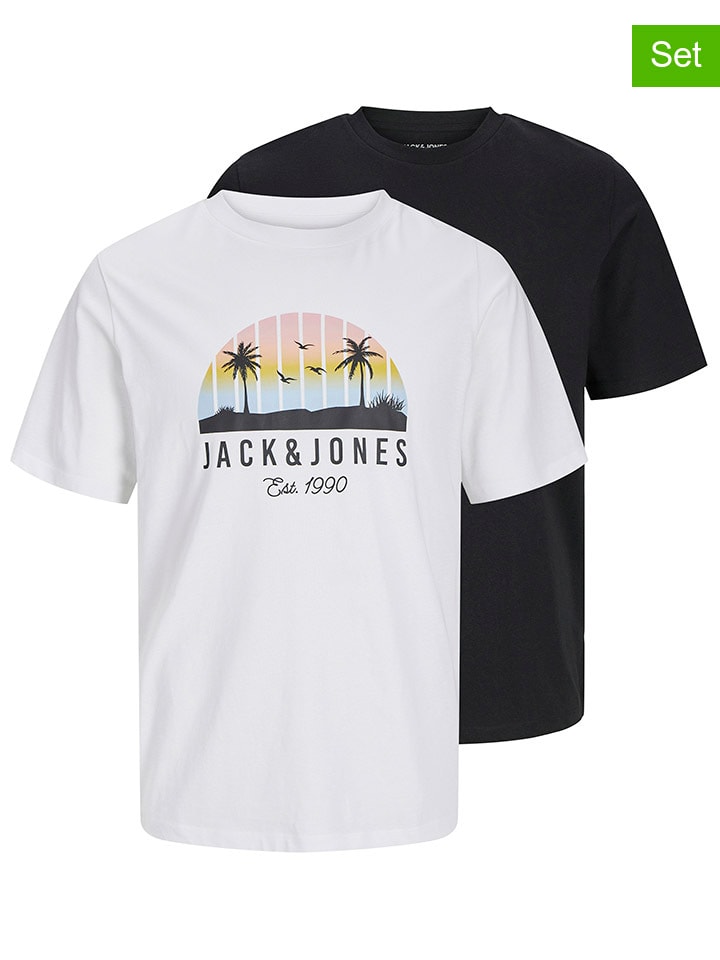 

Футболка Jack & Jones, белый/черный