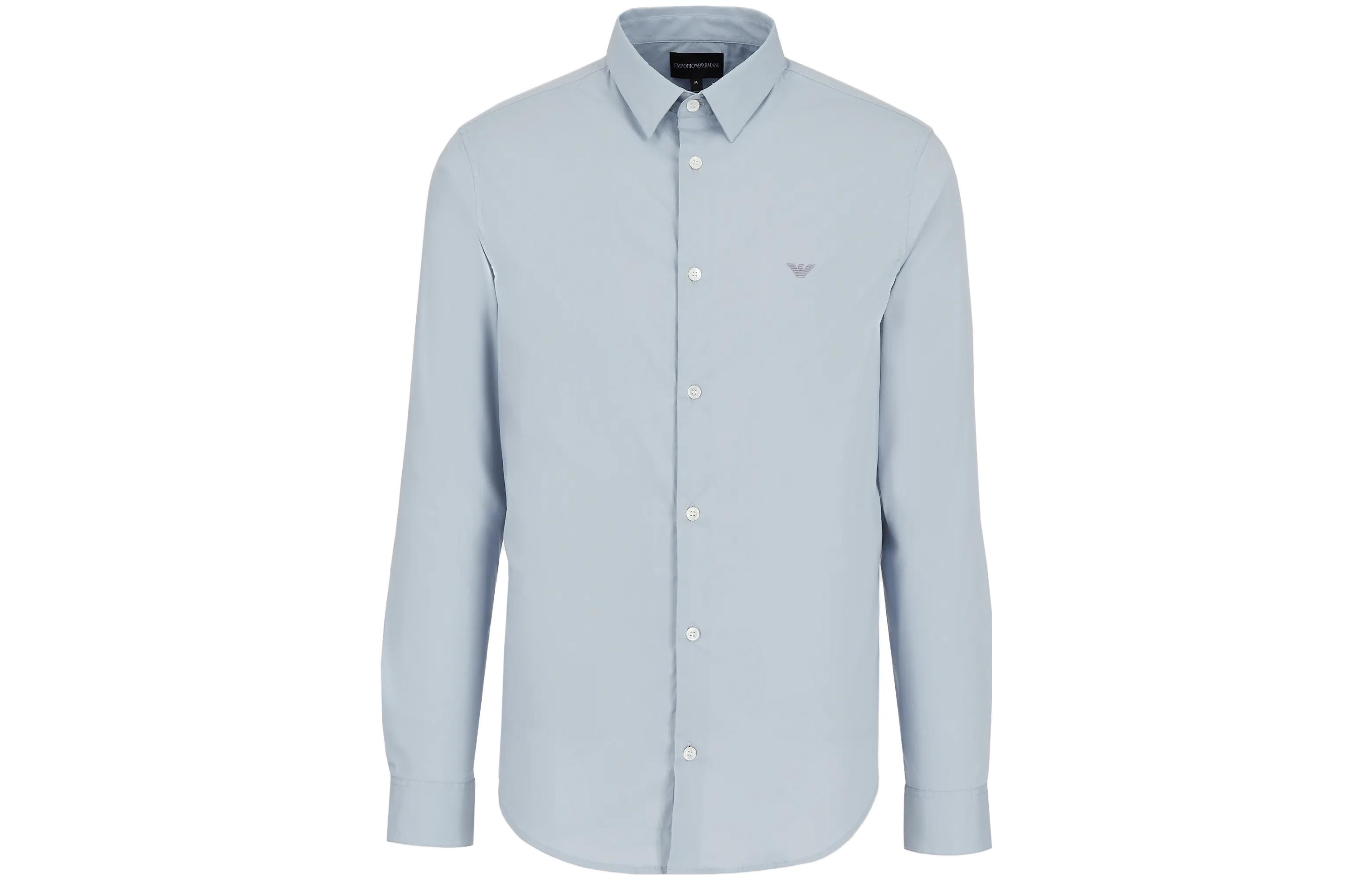 

Растягивающаяся рубашка из смесового нейлона EMPORIO ARMANI, синий