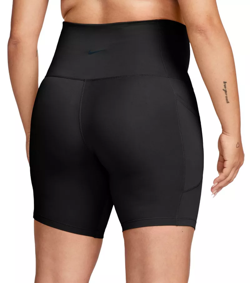 Женские байкерские шорты Nike One для беременные Dri-FIT с высокой талией (8 дюймов), черный — фото 2
