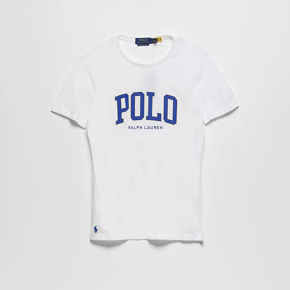 Мужская приталенная футболка-поло с логотипом белая от Polo Ralph Lauren