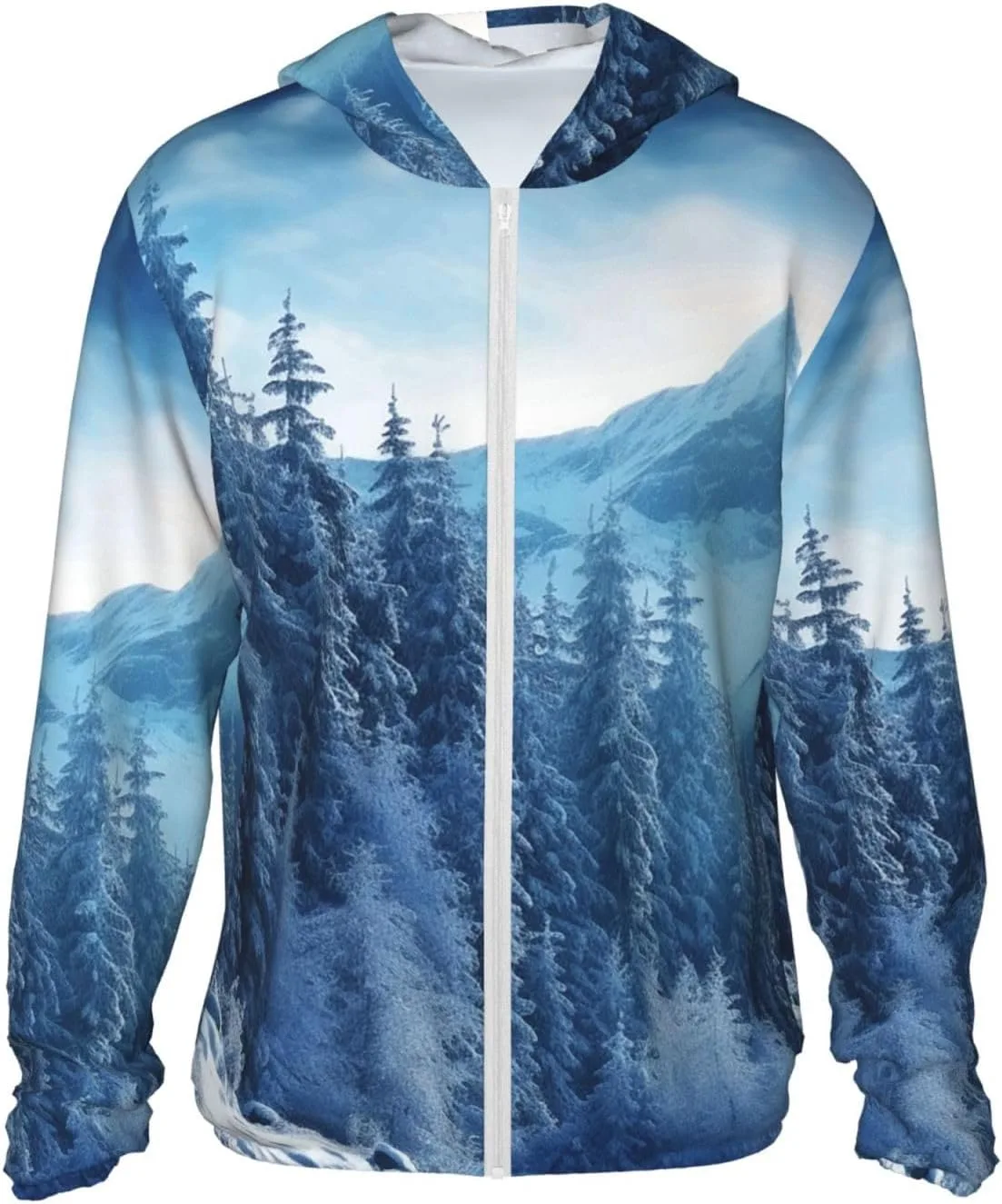 

Мужская толстовка с капюшоном UPF 50+ на молнии, с длинным рукавом и карманом FHEBNDS