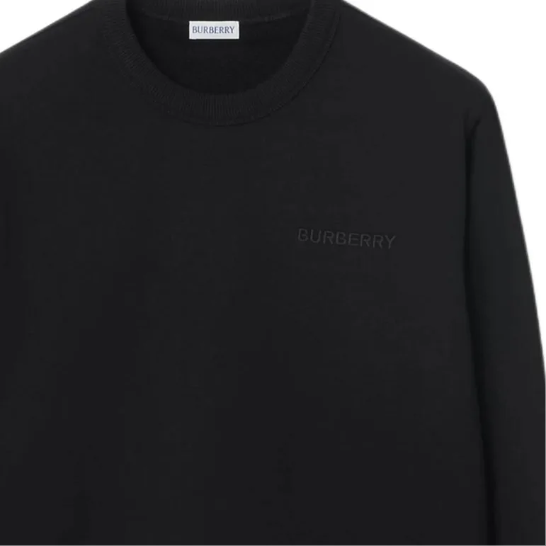 Свитшот Burberry мужской черный Crew Neck Moderate — фото 2