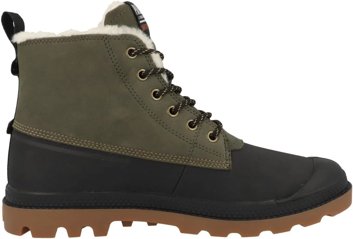 Ботинки Palladium Unisex Pampa Duck Wl WP+ до щиколотки, оливковый — фото 3