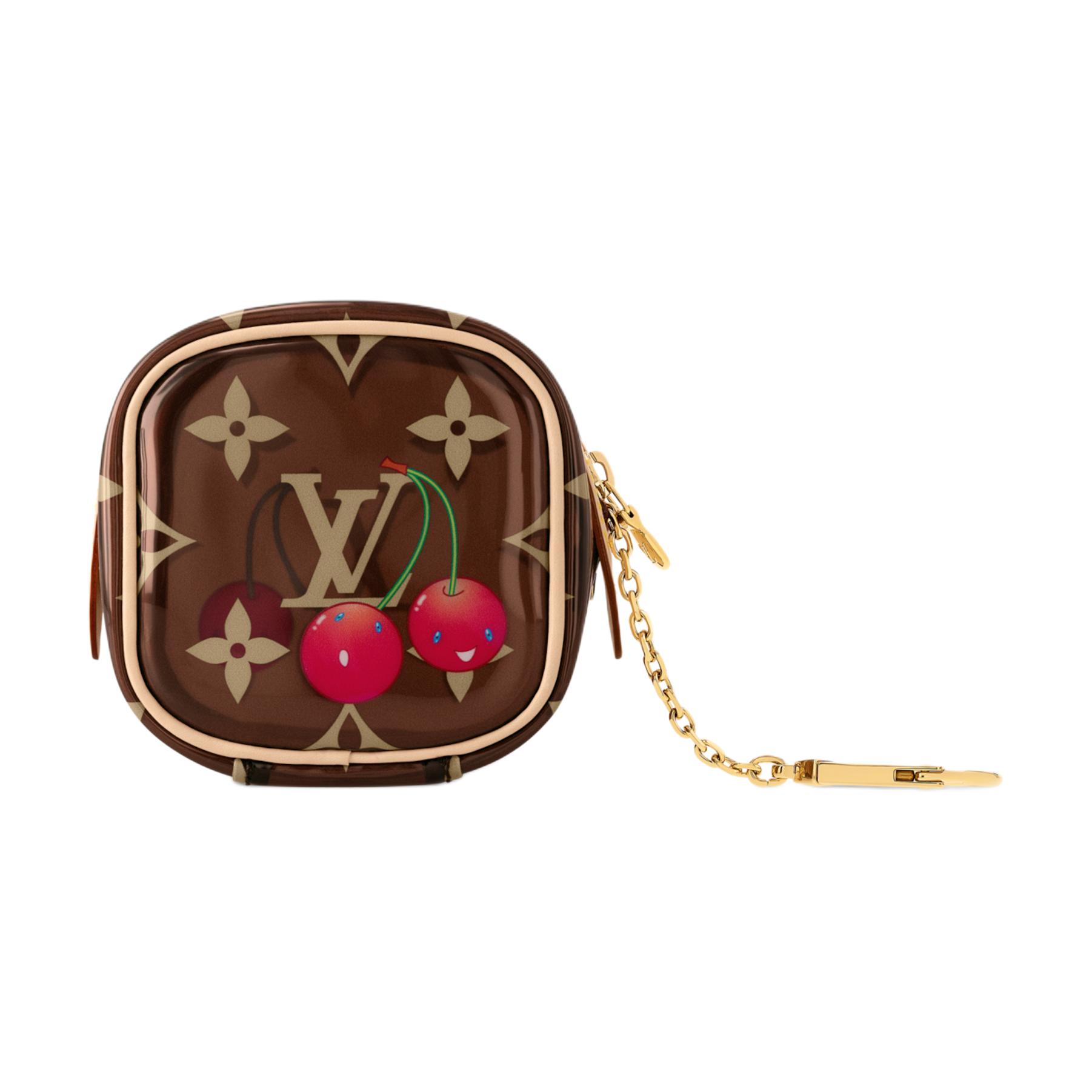 LOUIS VUITTON Кошелек для монет Takashi Murakami Cherry Cube с кристальным монограммным узором — фото 3