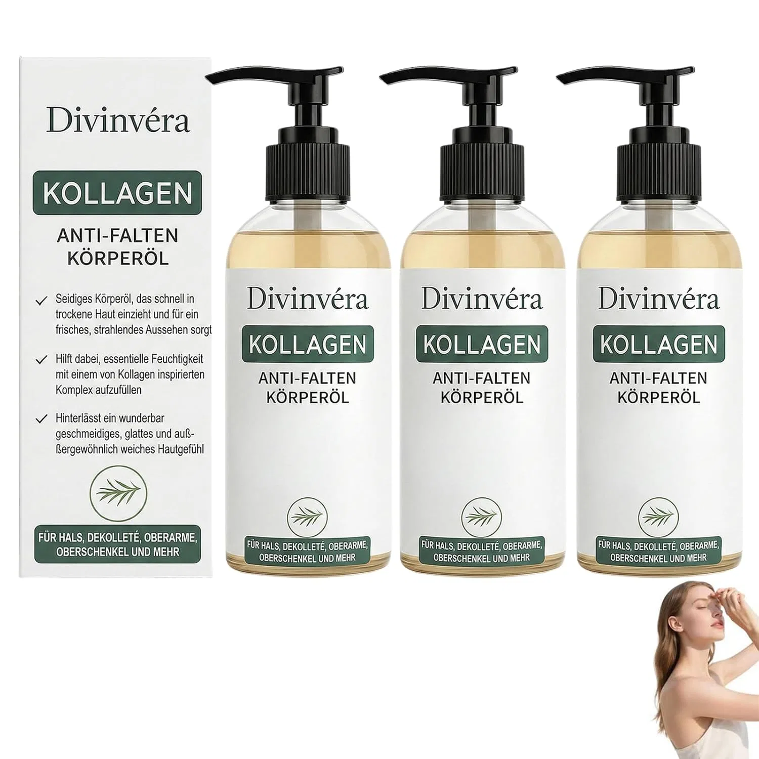 Антивозрастное масло для тела с коллагеном и витамином C Divinvéra (4 штуки) Topwal, 3 Bottles