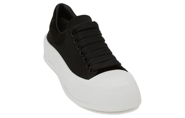 Кроссовки deck plimsoll lace-up trainers 'black white' Alexander Mcqueen, черный — фото 3
