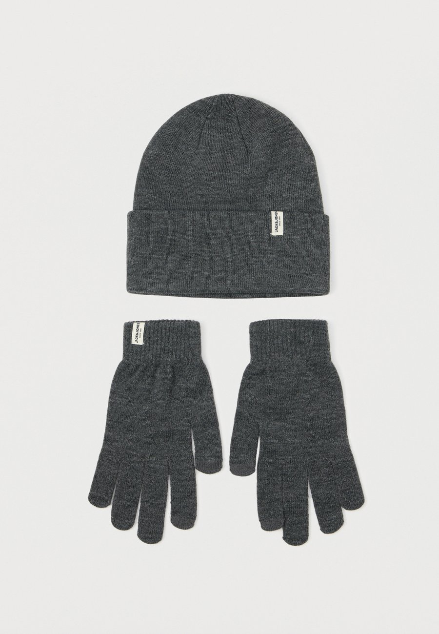 

Шапка Jack & Jones JACCOOPER BEANIE AND GLOVES SET, Dark Grey Melange/Mottled Dark Grey
