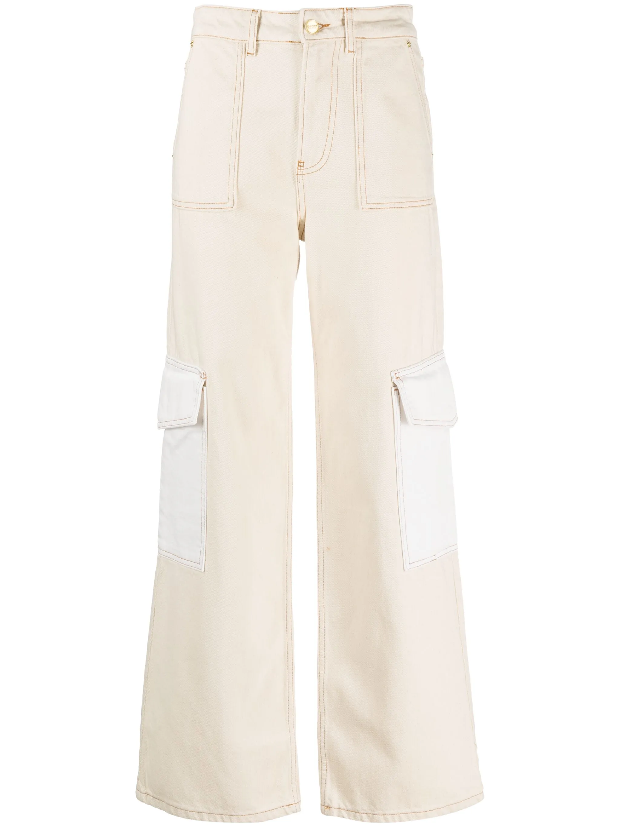 

Прямые джинсы с завышенной талией Ganni, нейтральный